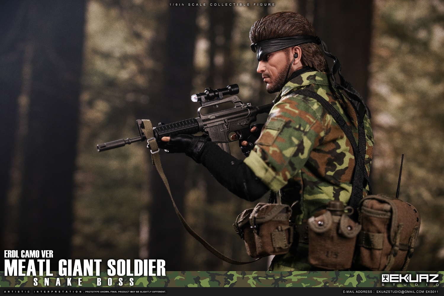 🐍EKUAZ STUDIO 1/6 MGS SNAKE BOSS TIGER STRIPE CAMO VERSION AND
