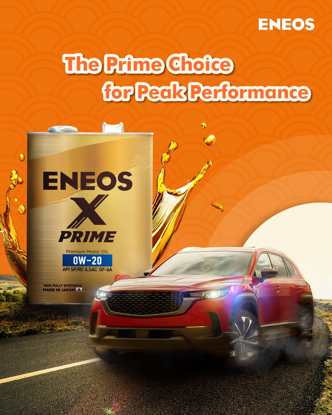Looking for the smoothest drive? 🏎️💨 Choose ENEOS X PRIME 0W-20