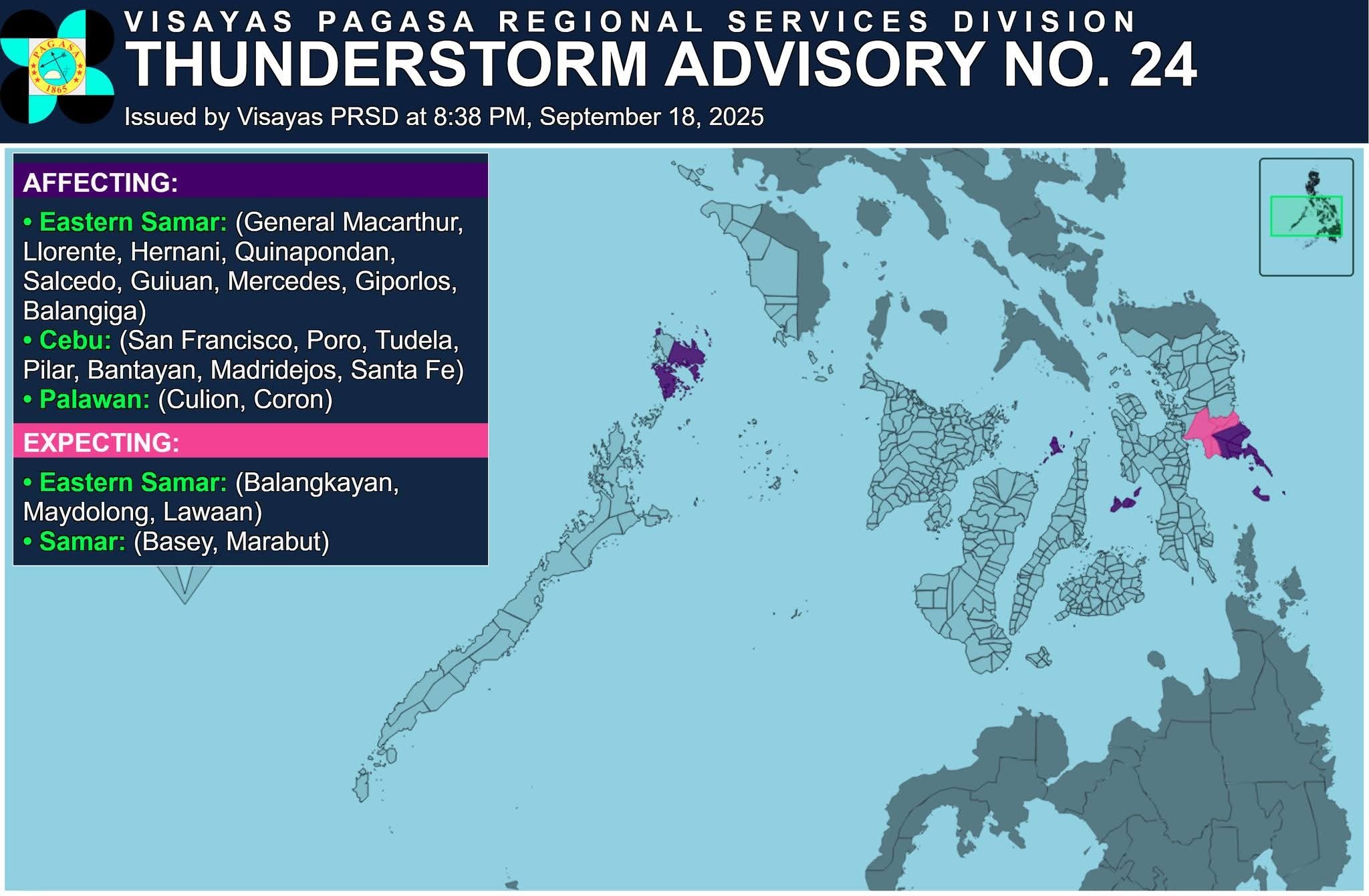 MDRRMO-Poro - Thunderstorm Advisory No. 24 #VISPRSD Issued at 08:38 PM ...