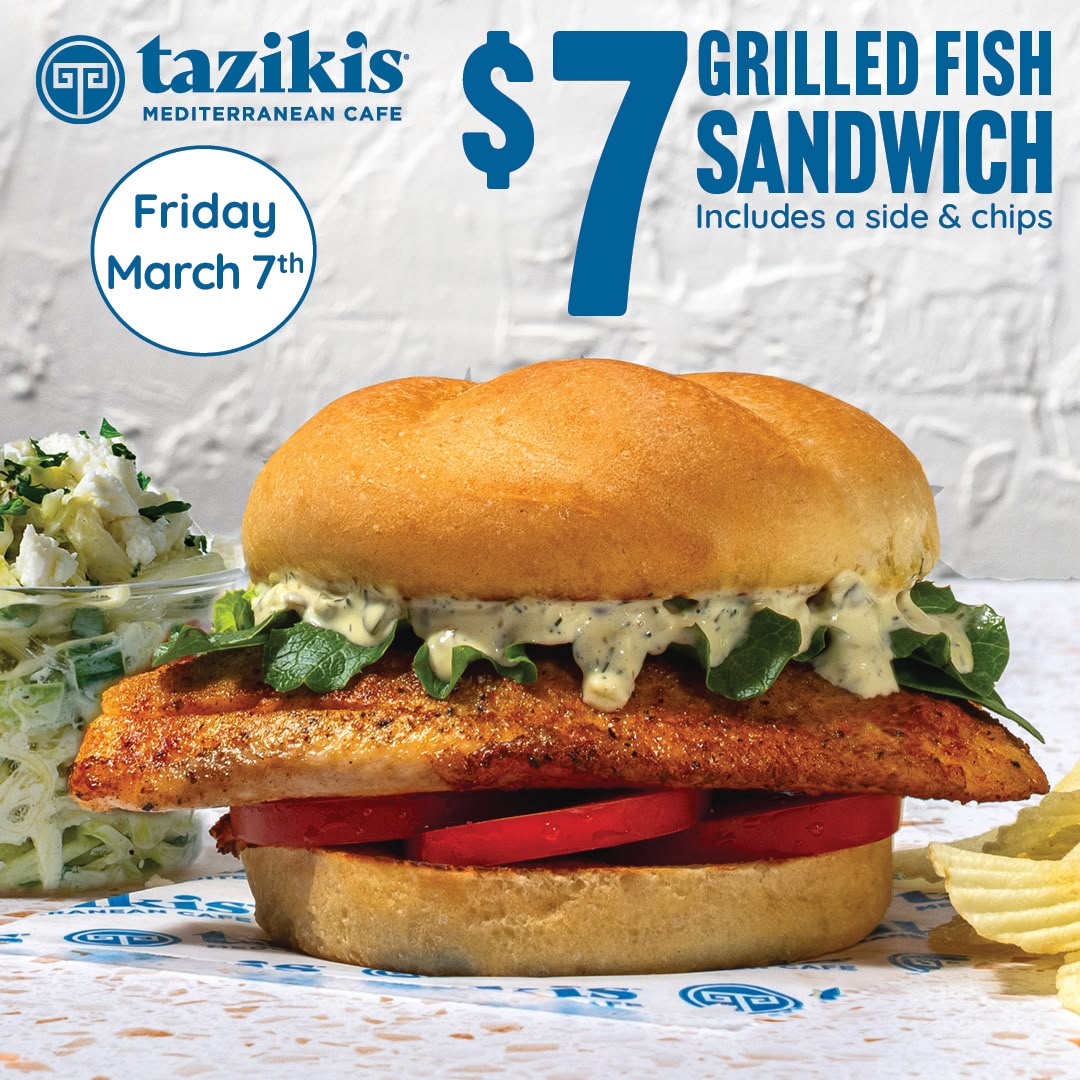 Taziki's - 🐟 FISH SANDWICH SPECIAL IS TODAY! 🐟 Dive into flavor with ...
