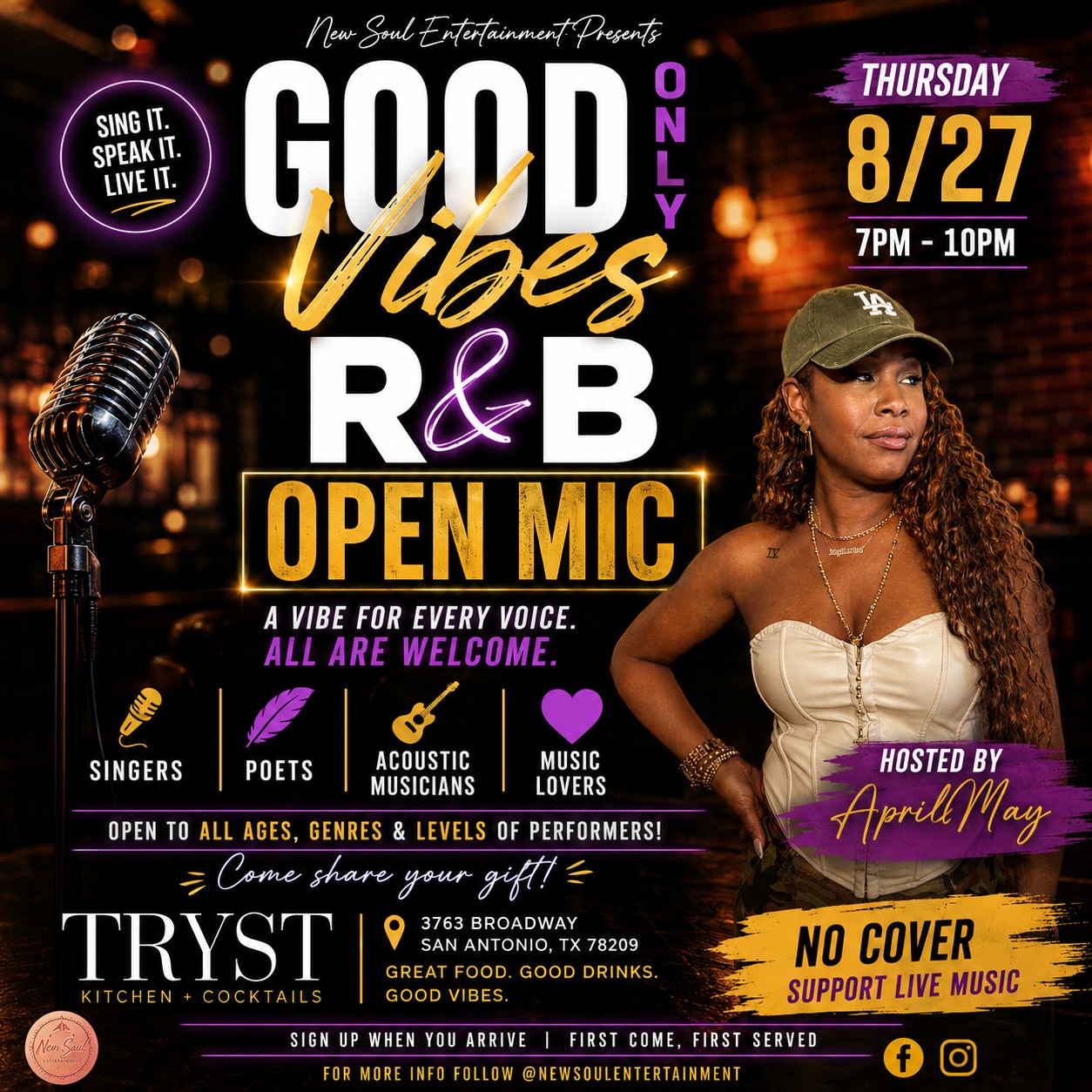 🎤✨***GOOD VIBES ONLY R&B OPEN MIC*** ✨🎤 *San Antonio, where