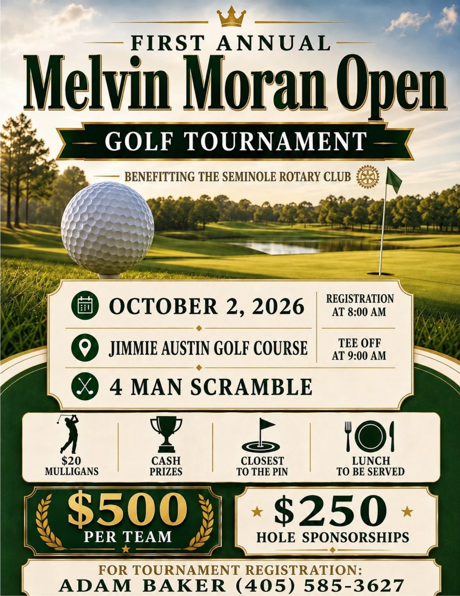 Melvin Moran Open golf tournament at Jimmie Austin 2026