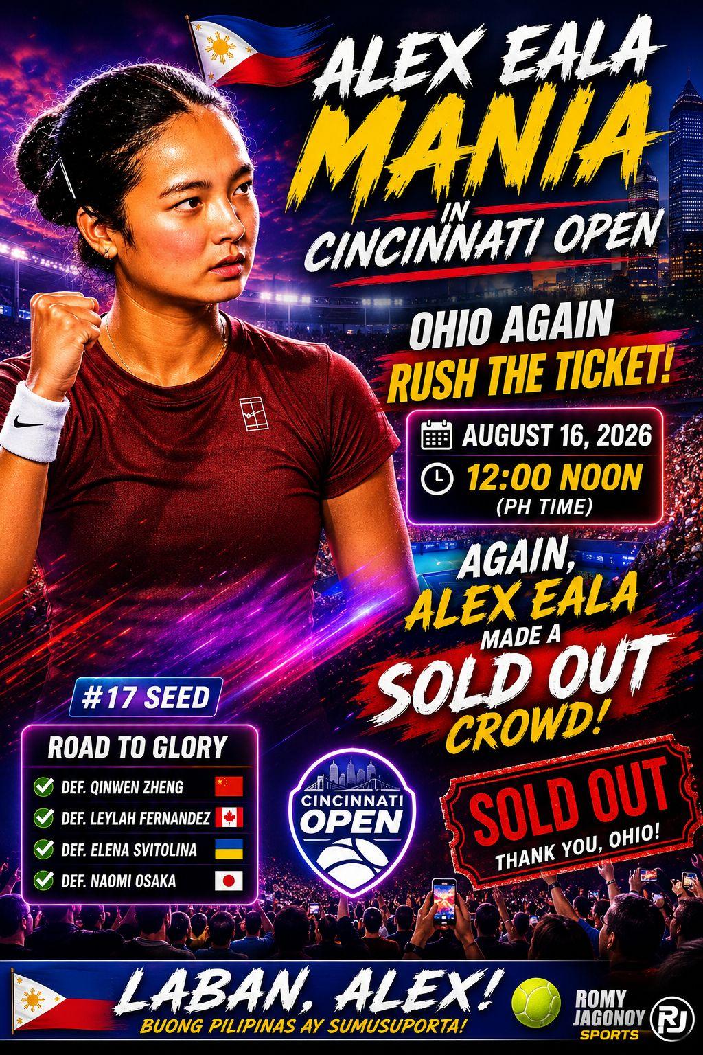Romy - Another Soldout Crowd 🎟️🇵🇭 Alex Eala Mania now in Ohio