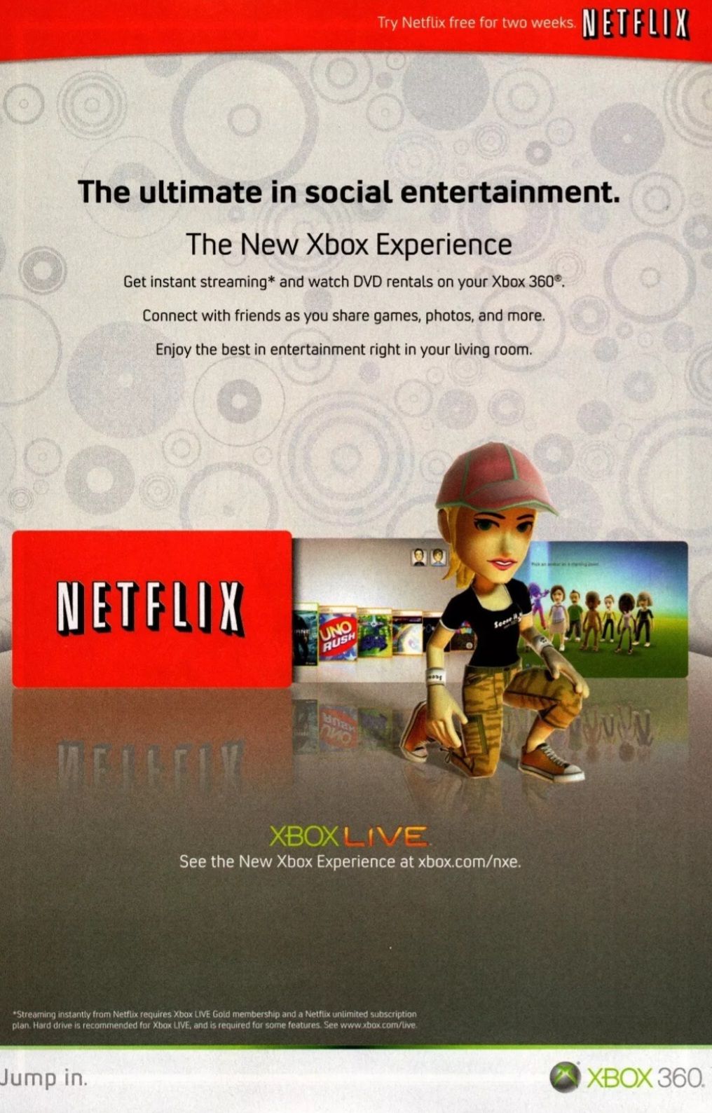 Gaming - Netflix Xbox 360 Advertisement 2008 | Facebook