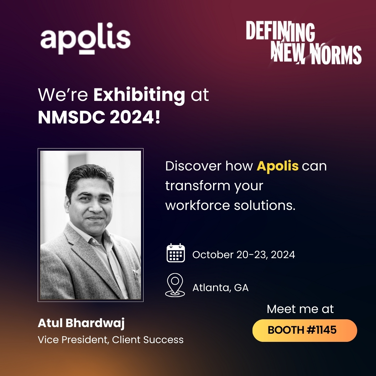 Apolis - Apolis at NMSDC 2024 – Meet Atul Bhardwaj !... | Facebook