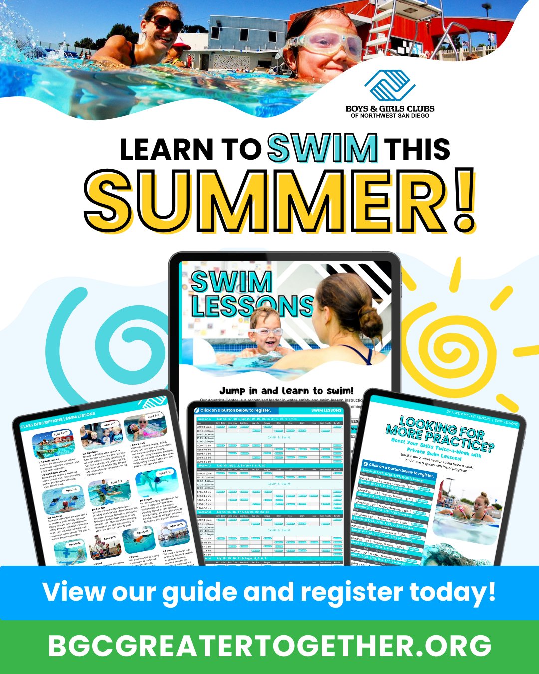 Boys - Learn to swim this summer! Our Aquatics Center is a recognized ...
