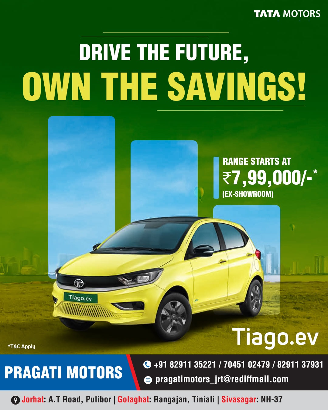 Pragati - More savings, more sustainability! Own the Tiago EV and ...