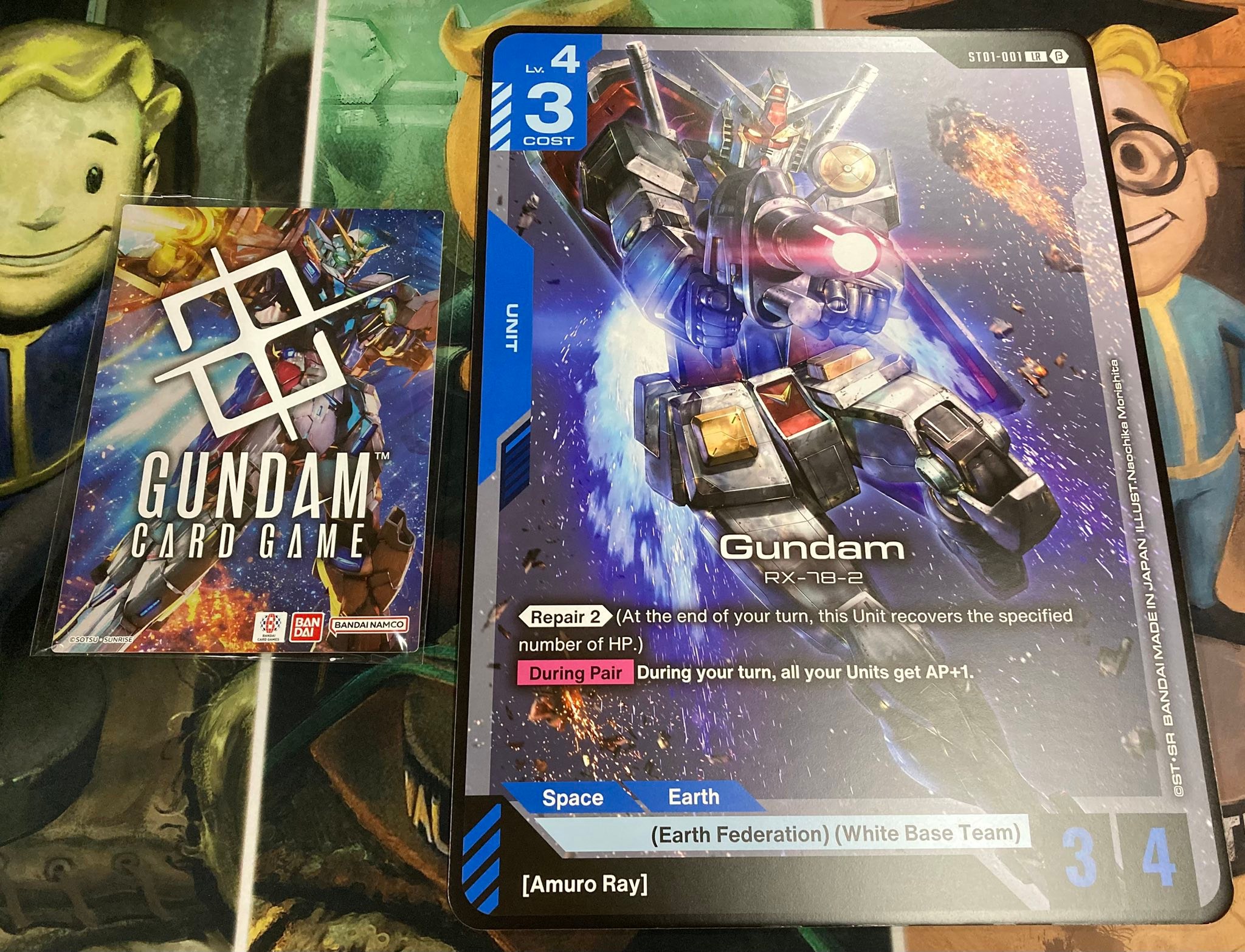 The trophies for the Gundam Card Game English Version European Final
