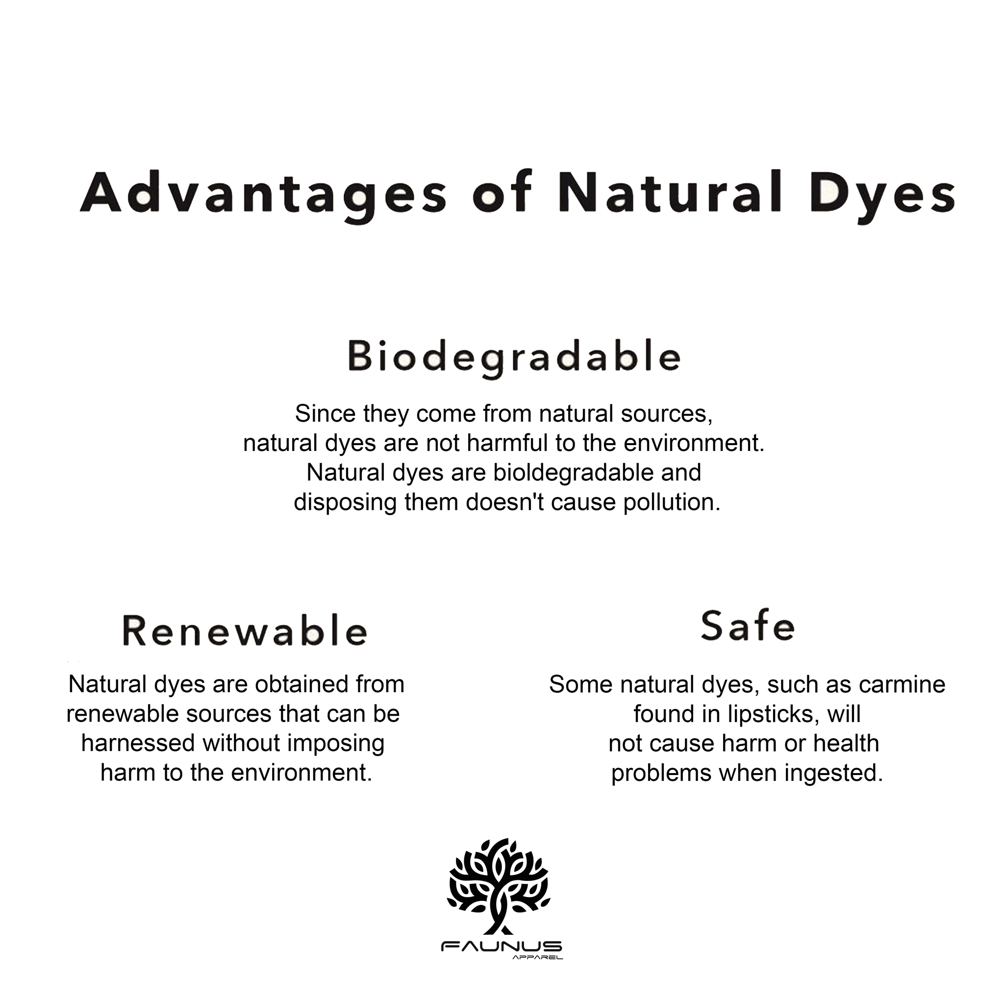 Faunus Apparel - ADVANTAGES OF NATURAL DYES Biodegradable Since they ...