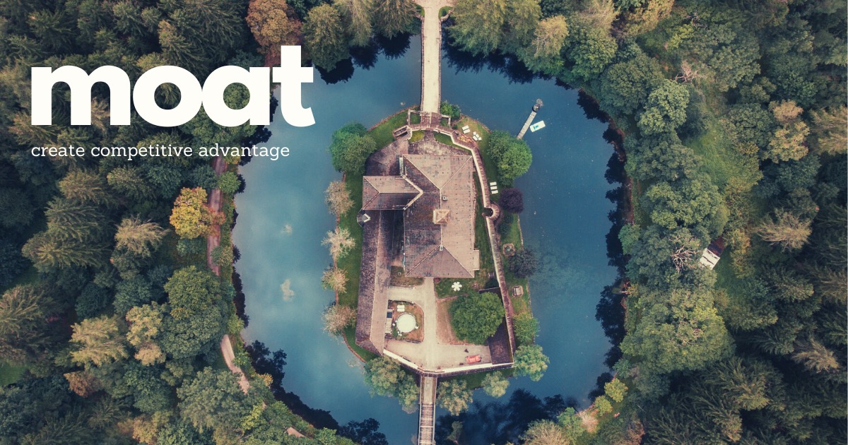 Overnight - A moat is a business concept defined as a set of one 