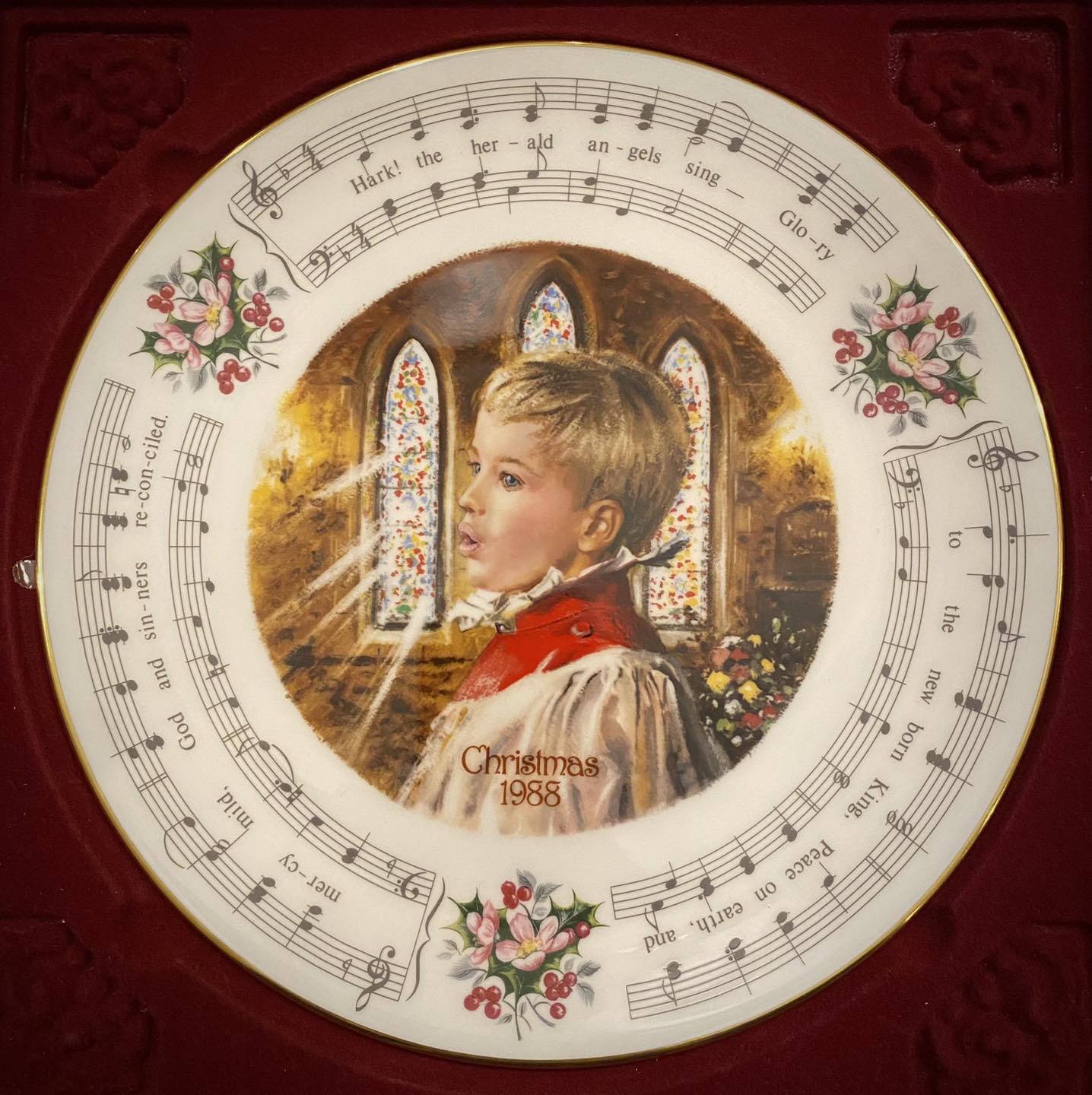 Set of 6 vintage Royal Doulton bone china carol Christmas plates 