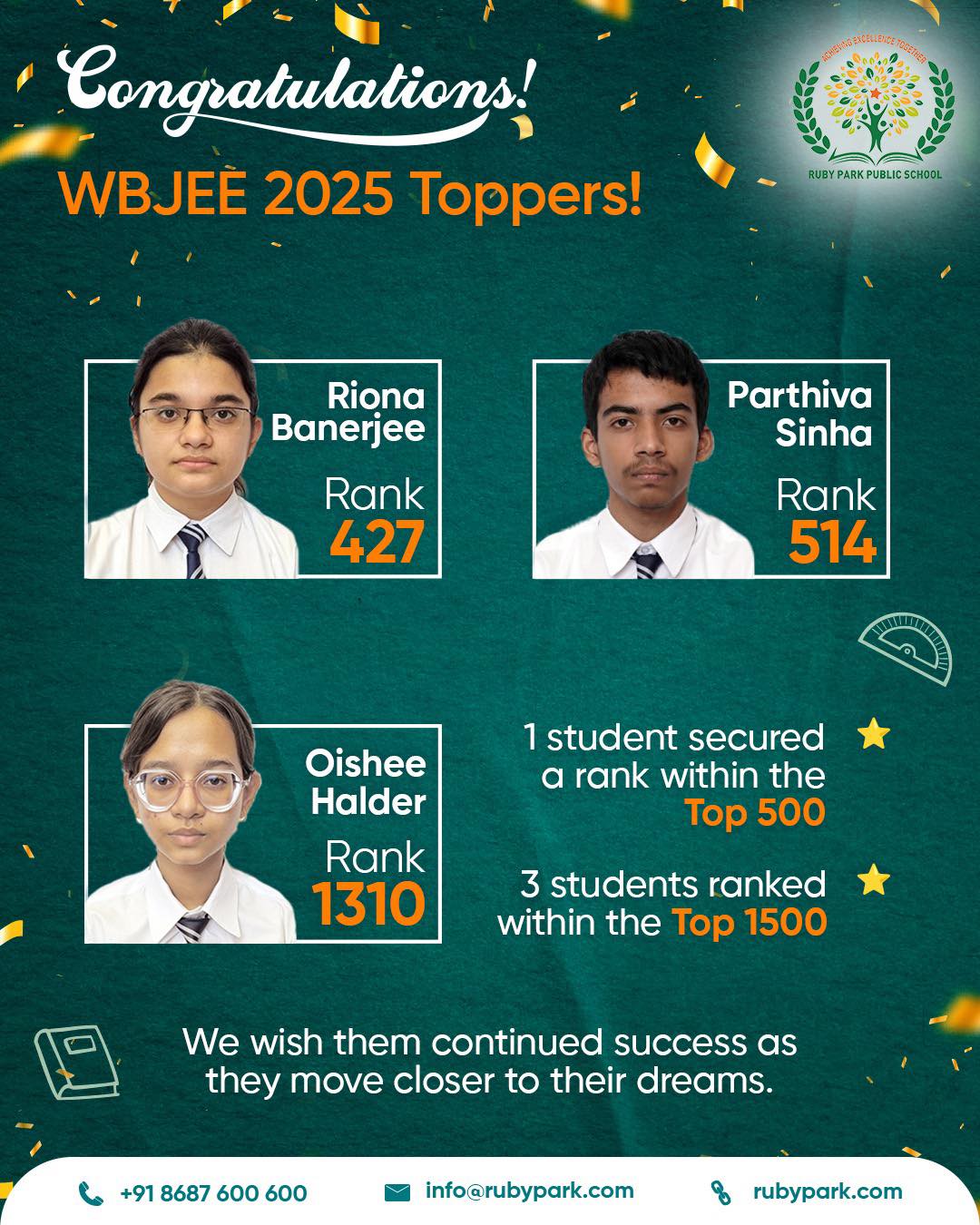 Ruby - Celebrating Success at WBJEE 2025! We are delighted to share our ...