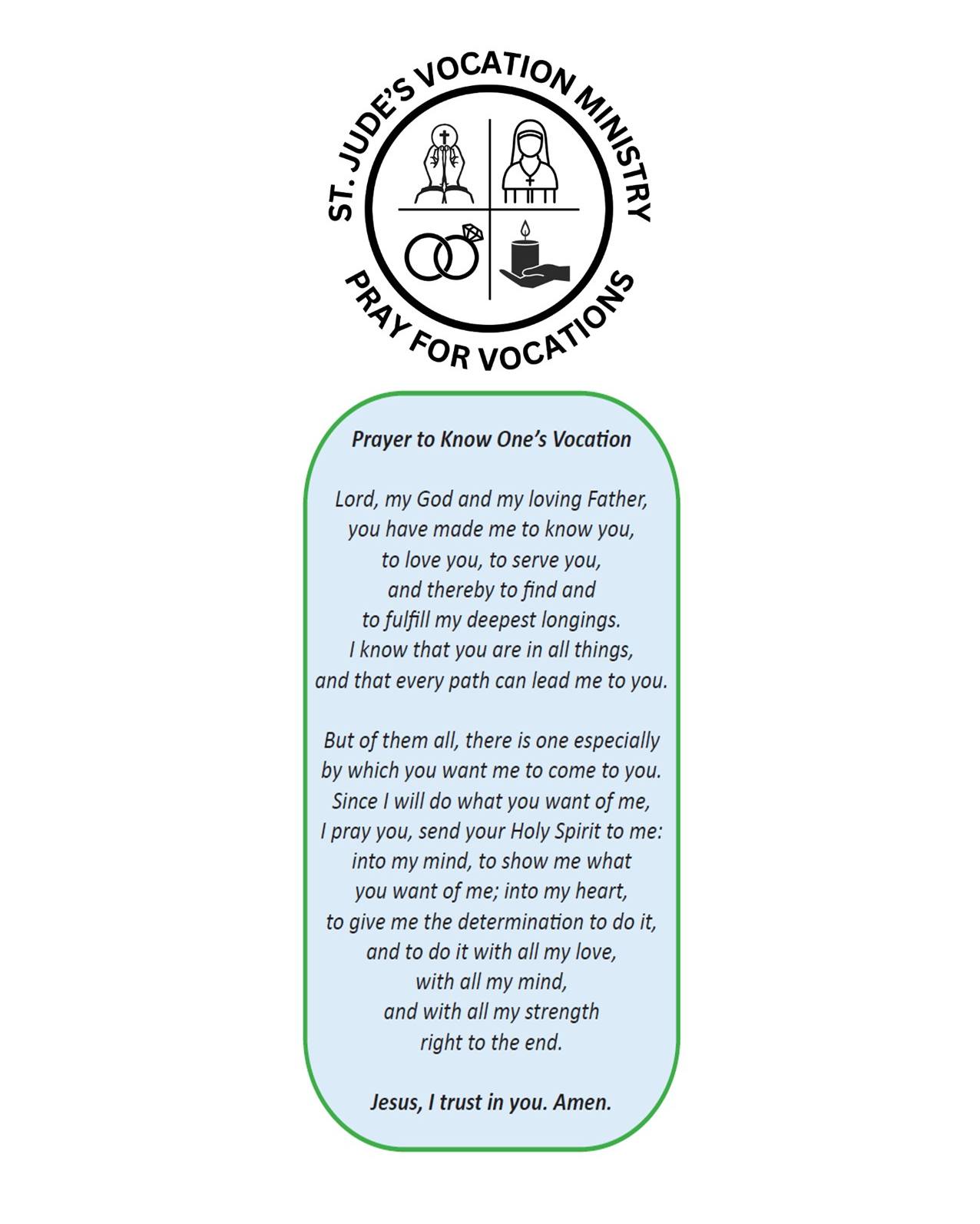 St. - Please join us in praying for Vocations. A vocation is a call ...