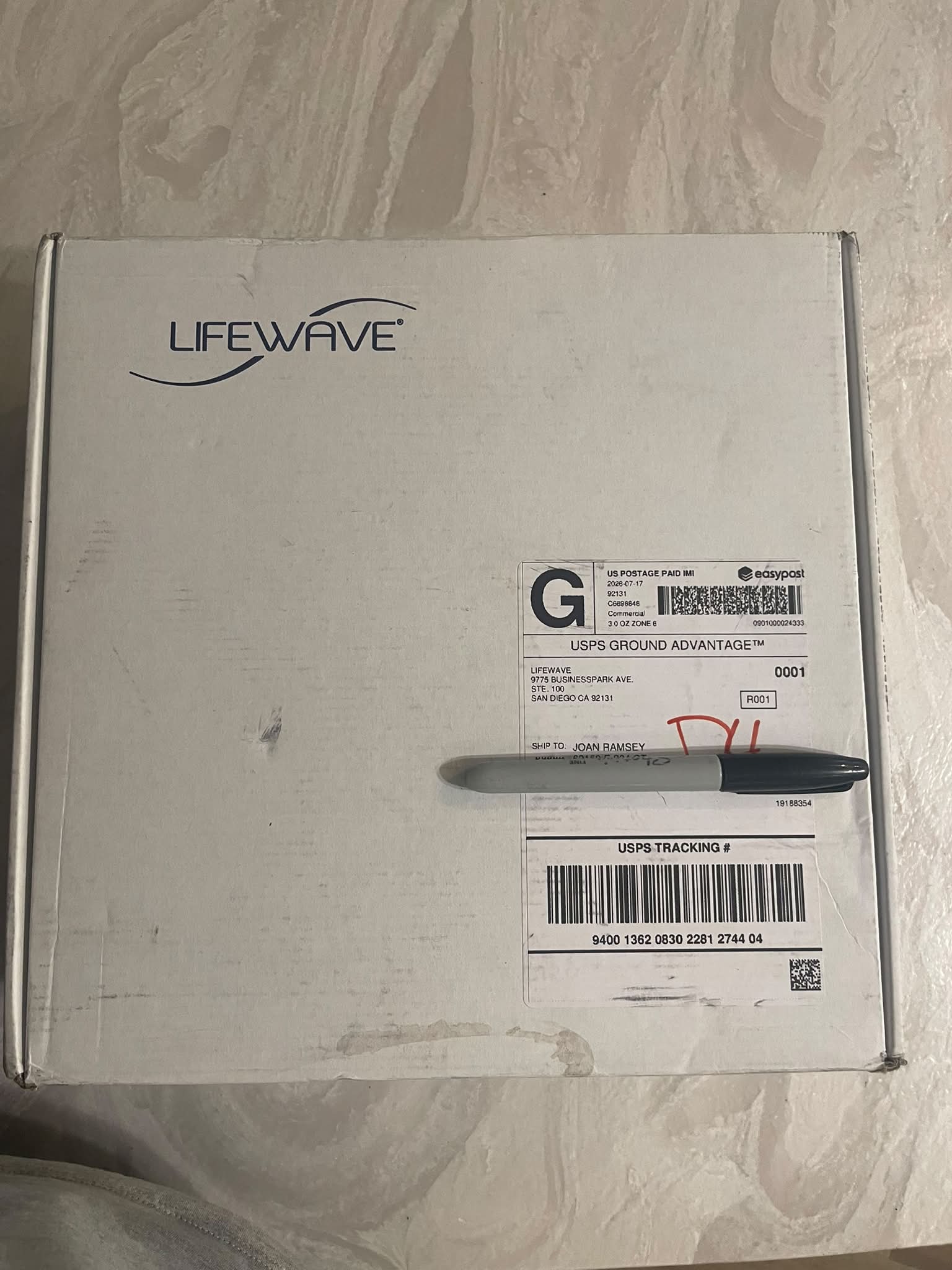 Found package from Lifewave on front porch in Grove, Oklahoma