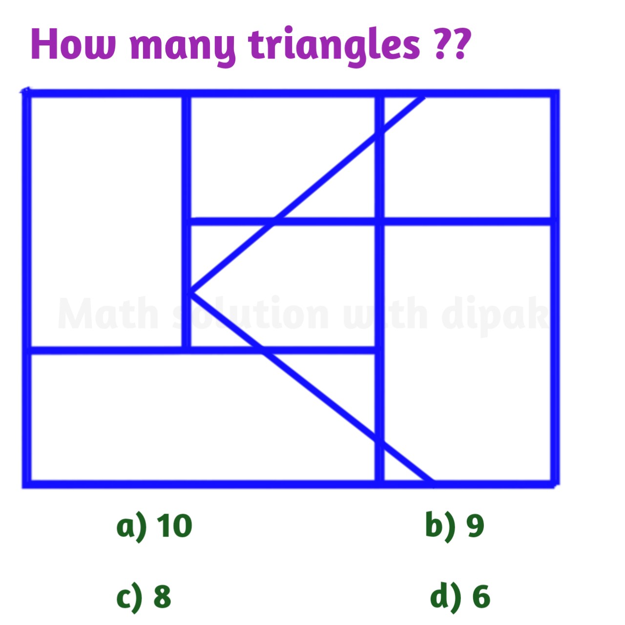 Math - How many triangles are in this below figure, Calculate carefully ...