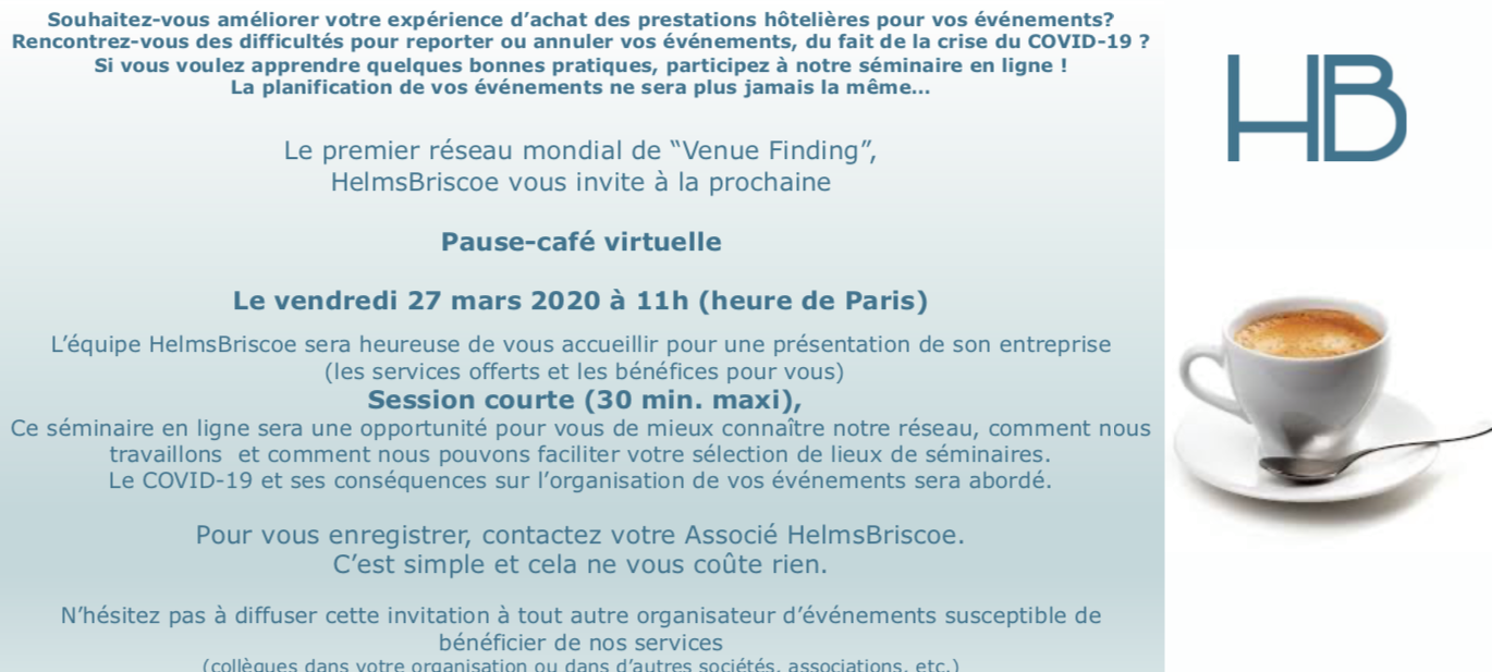 Invitation pour une pause café virtuelle