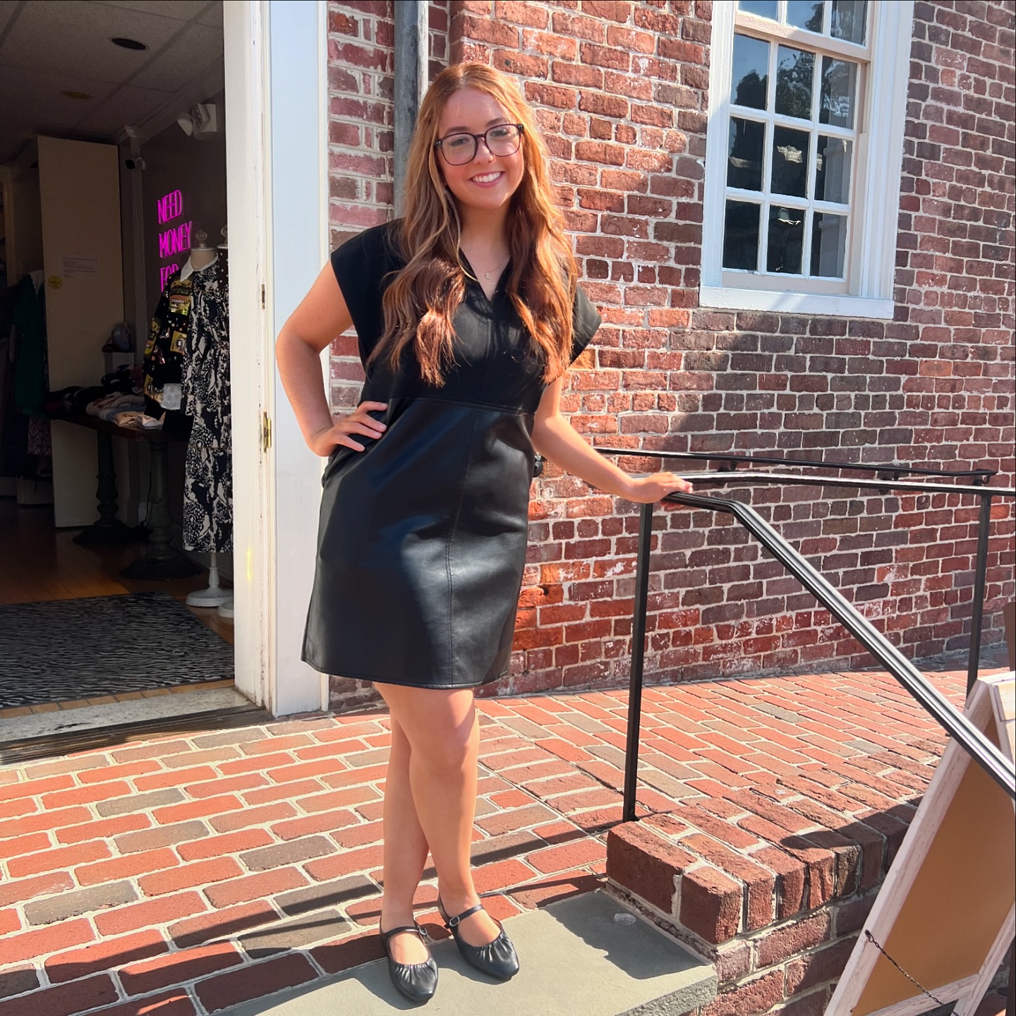 thml faux leather dress This little is moving fast! Everyone needs a little black dress, and this one is fabulous. A bottom, soft jersey top, and pockets! Of course! Shop with us LowStock:43446246834227
