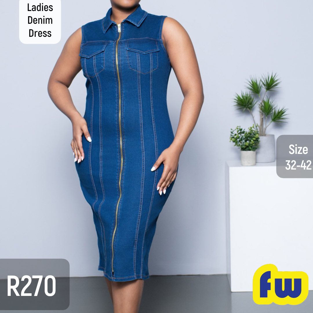 Turn heads and keep your essentials close with this Ladies Sleeveless Denim Dress featuring handy pockets 😍😍 🔥 NEW SEASON, NEW VIBES! 🔥 Fresh trends just dropped, and they're everything you've been