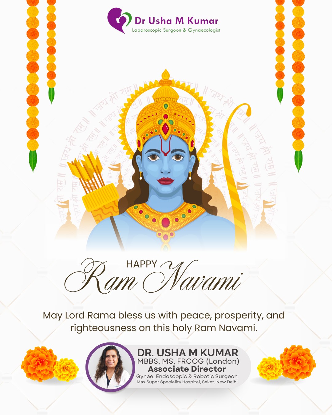 Dr. - 🌸 Happy Ram Navami! 🌸 On this divine day, may Lord Shri Ram bless ...