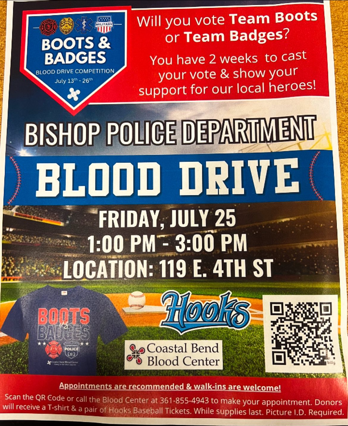 Bishop - BPD Blood Drive - Let’s Save Lives Together! 🩸 Join us Friday ...