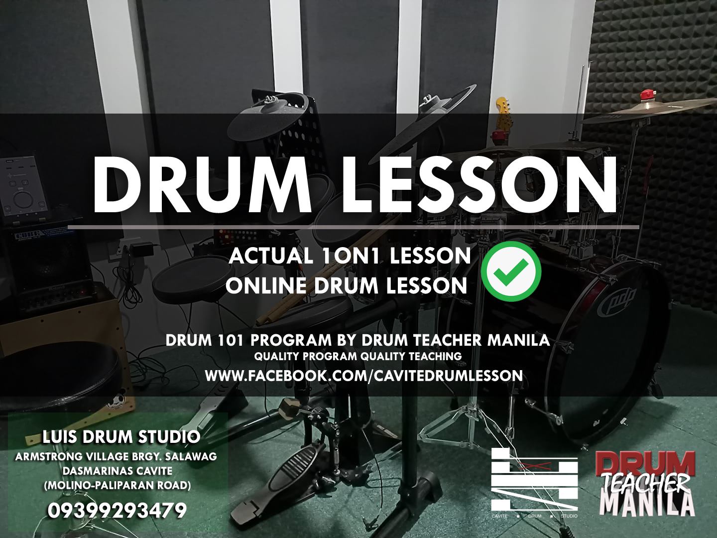 1 on 1 DRUM LESSON - DASMARINAS... - Cavite Drum Lesson | Facebook