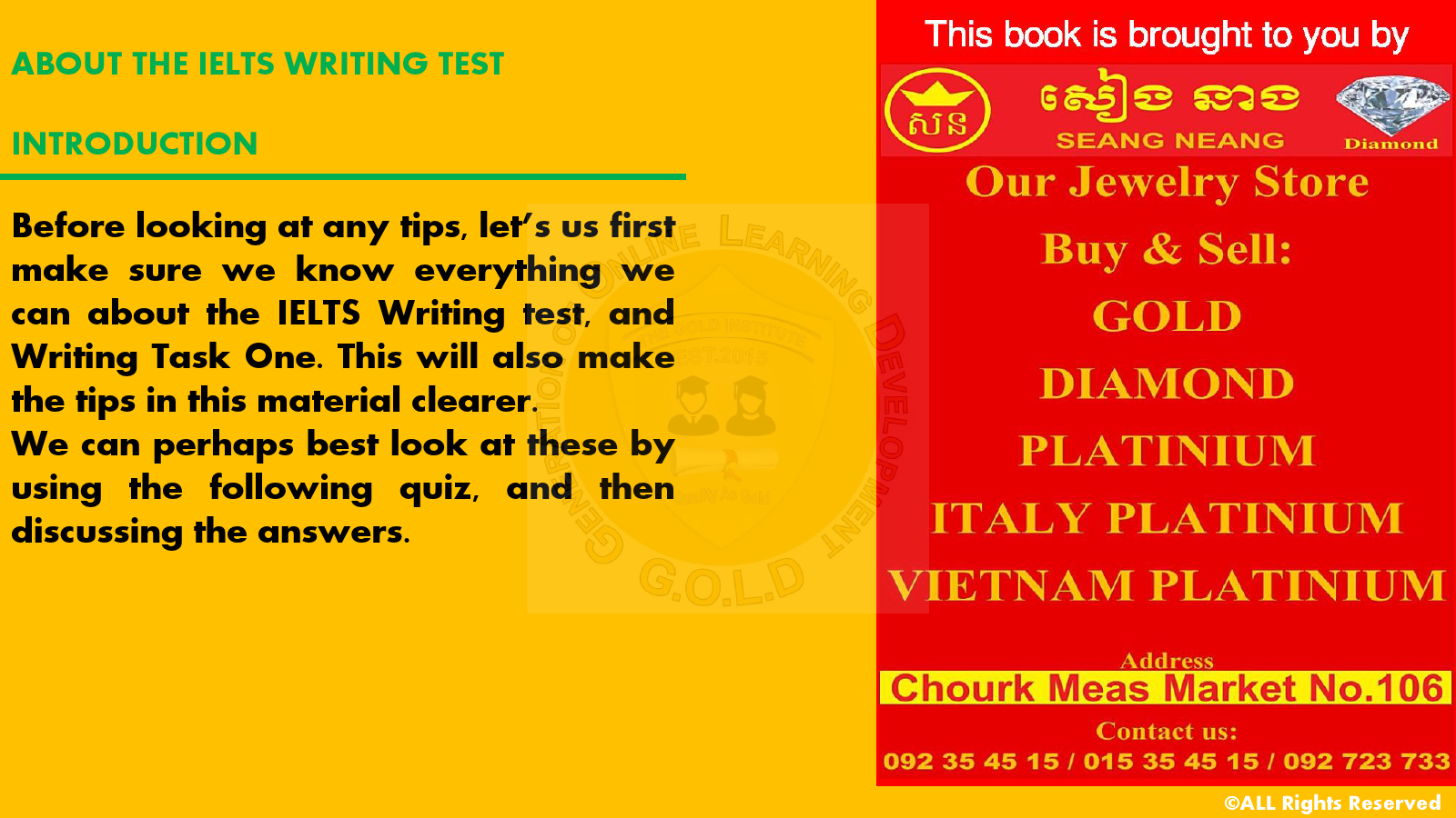 Exam Activator IELTS Writing Task 1:... - The GOLD Institute | Facebook