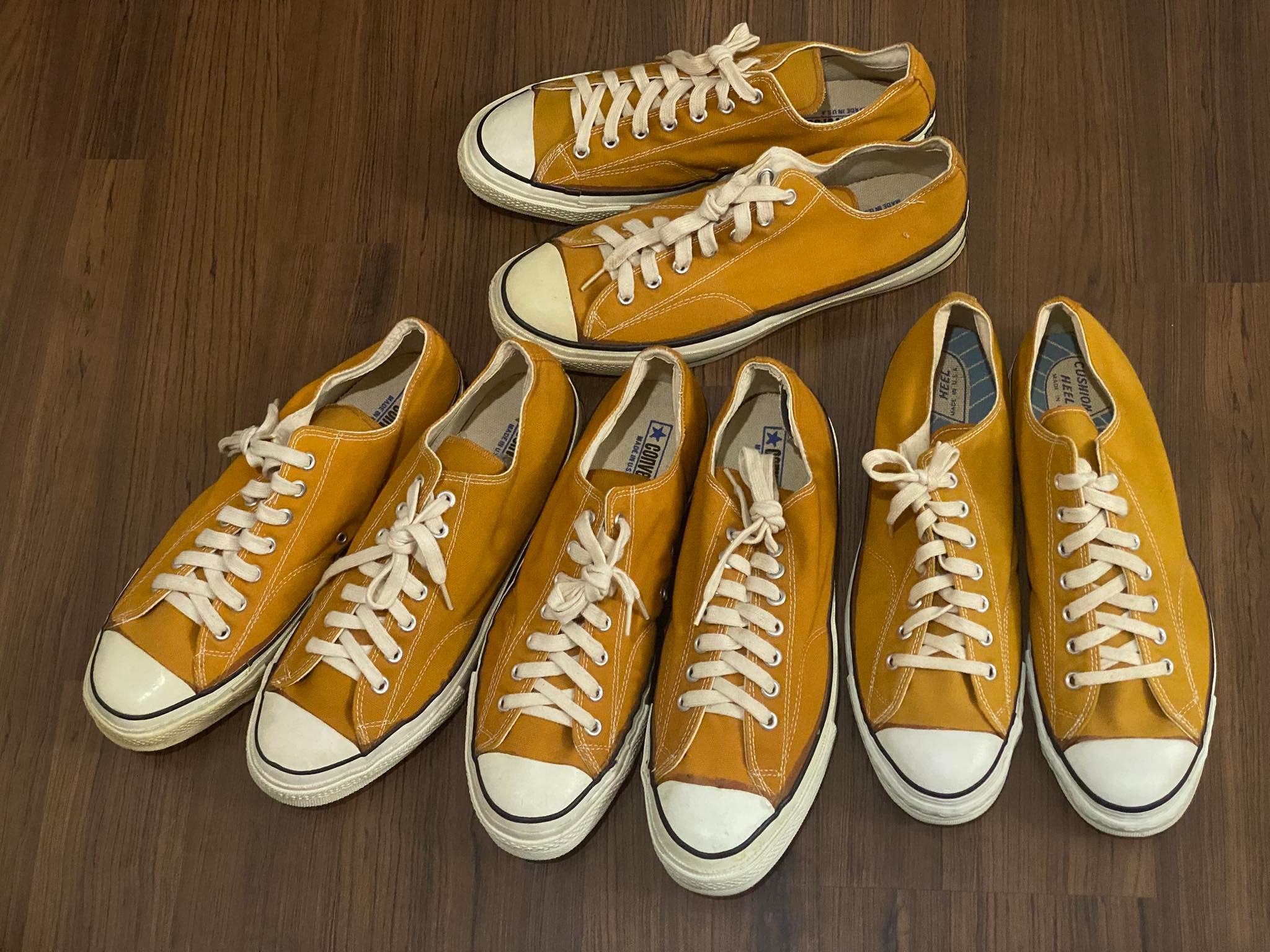 Vintage converse made in USA 70s deadstock Gold color Size 12