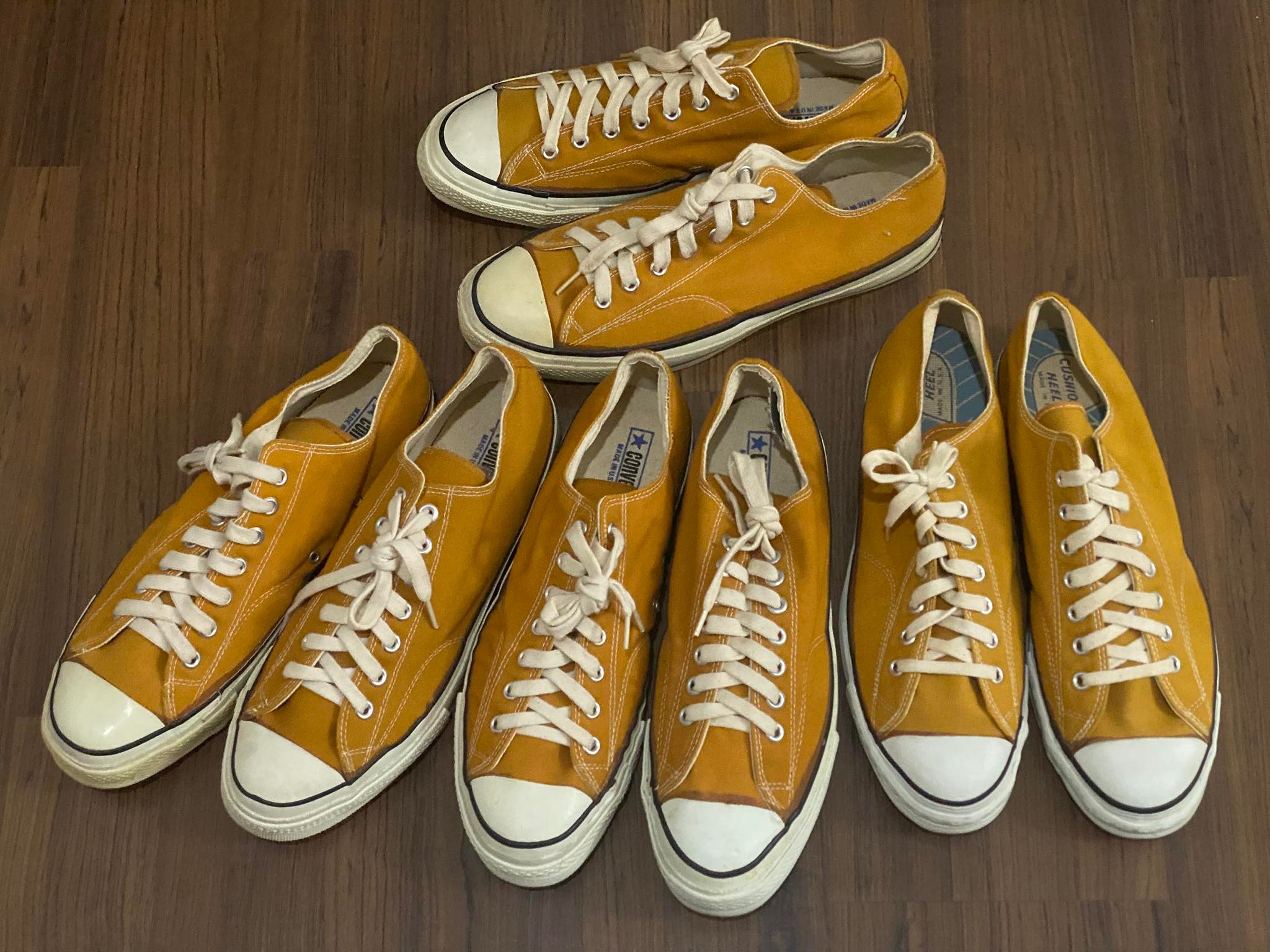 Vintage converse made in USA 70s deadstock Gold color Size 12