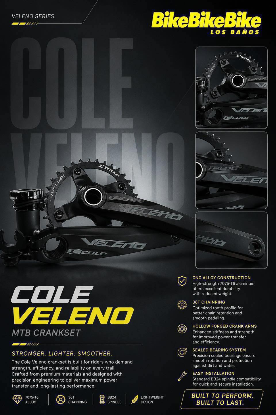 パーツ VELENO MORTALE Bike - Cole veleno hollowtech mtb crankset 1x 3,400php only - 34
