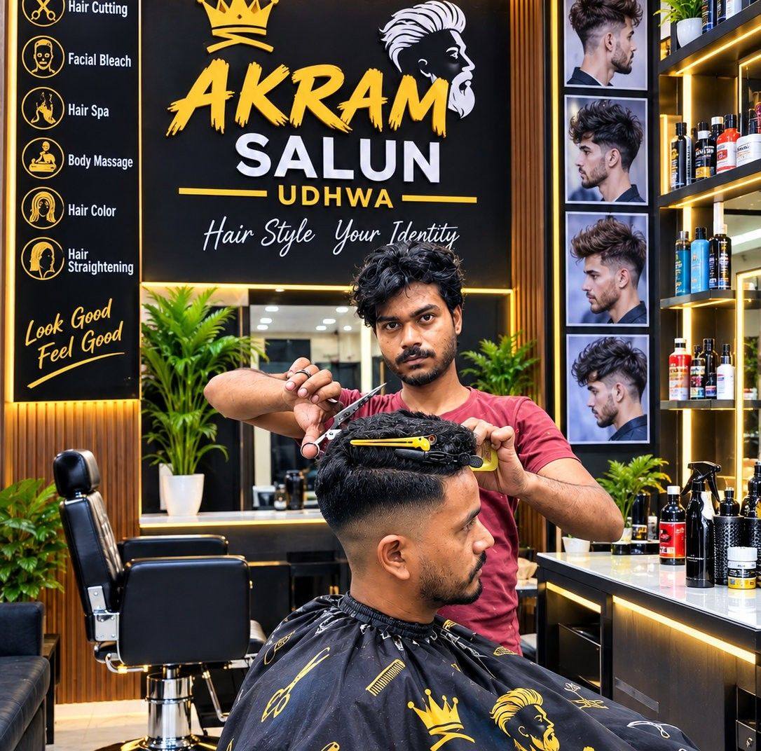 Loafer Texture Haircut – Final Look 🔥💈 | Akram Salon #udhwa | Wasim Akram