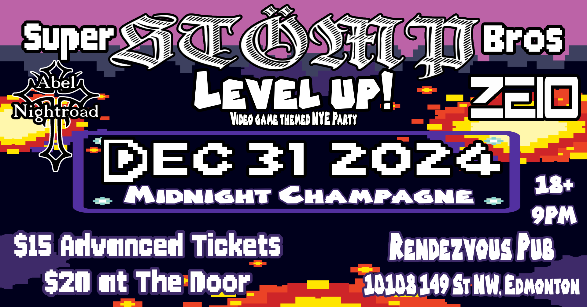 Super-STOMP-Bros / / ~ Level Up! a Video game themed NYE party