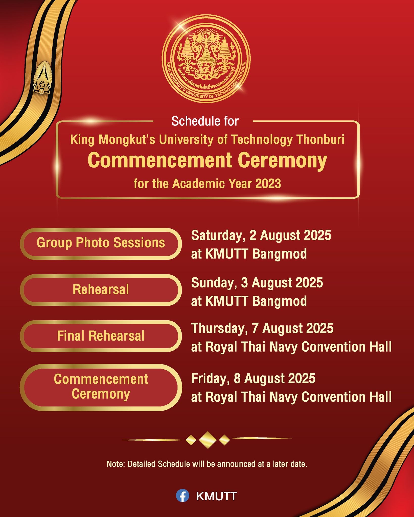Registrar's Office KMUTT - Schedule for King Mongkut’s University of ...