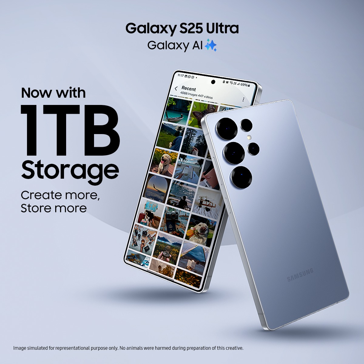 Introducing #GalaxyS25Ultra with 1 TB storage - store more, create 