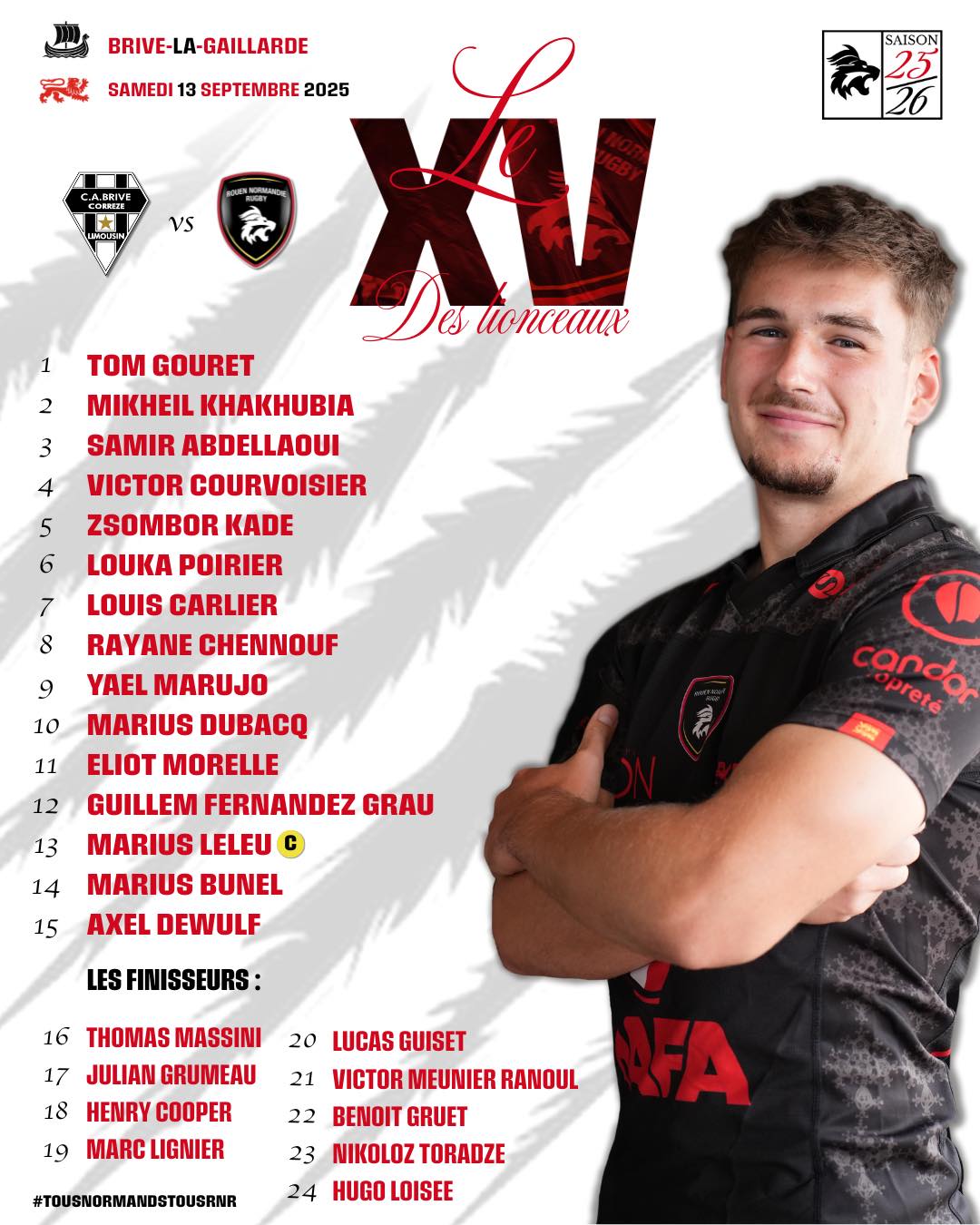 Rouen - 🔴⚫️ LES COMPOSITIONS 🔴⚫️🦁 C'est l'heure de vous présenter la ...