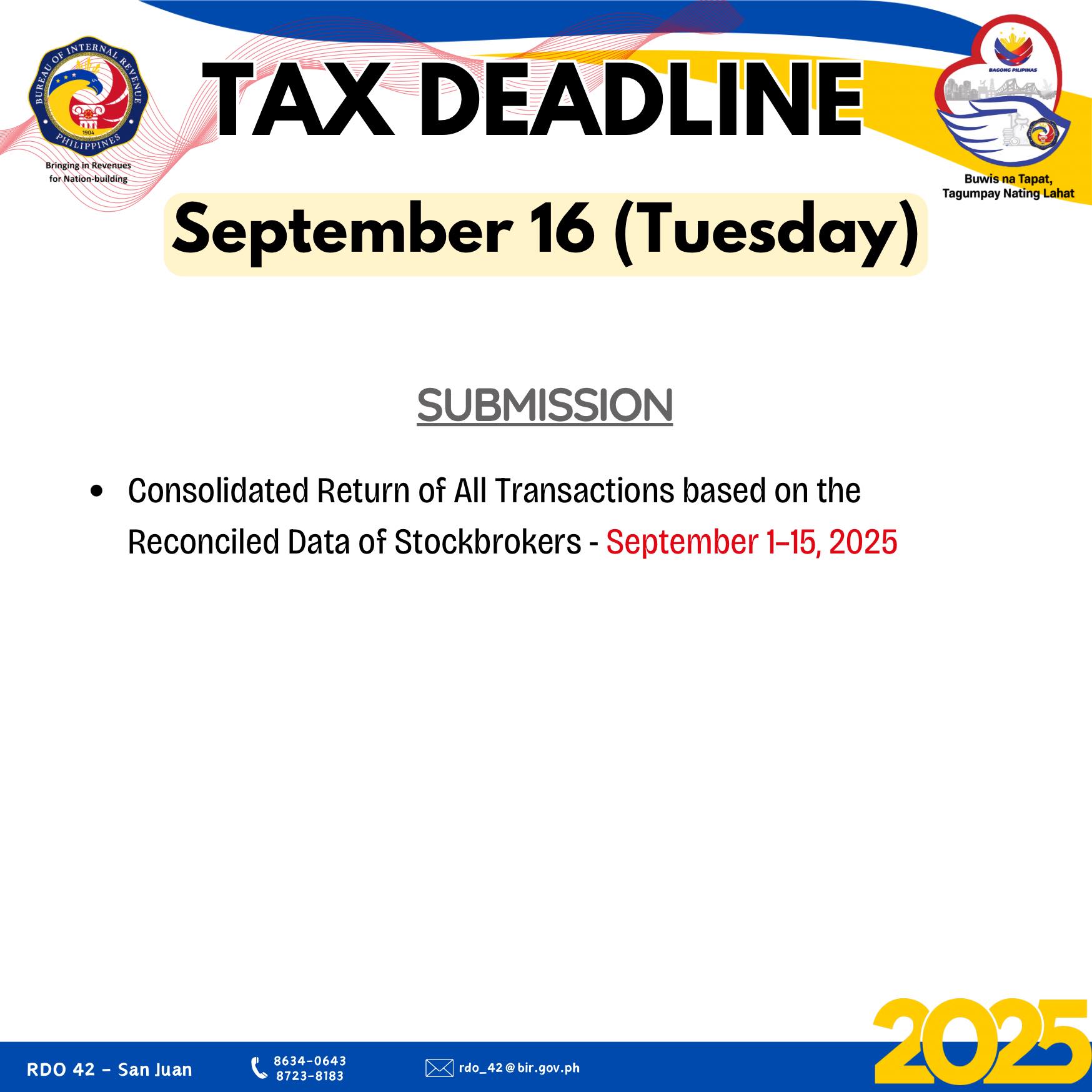 BIR... - BIR Revenue District Office 042 - San Juan City