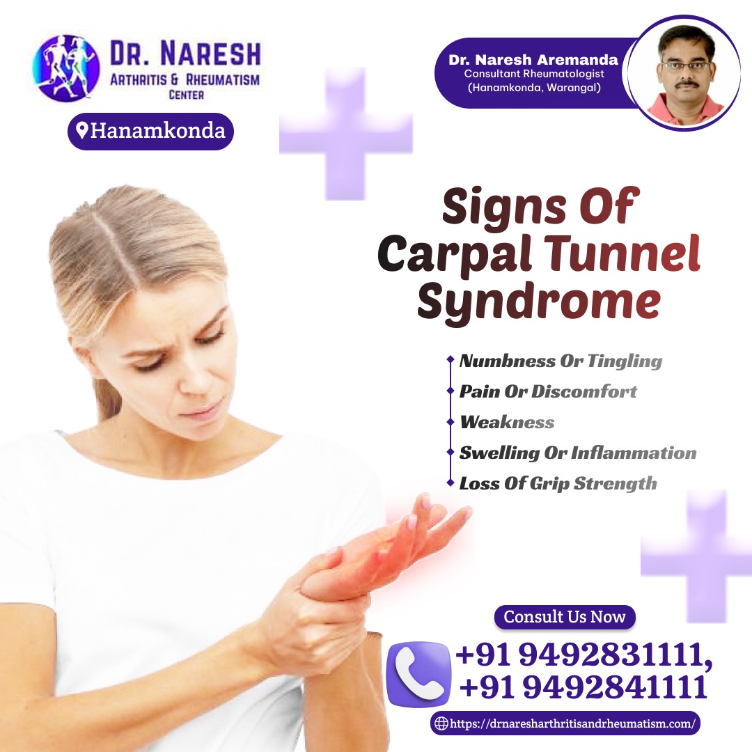 Dr. Naresh Arthritis and Rheumatism Center - 💻 **Signs of Carpal Tunnel ...