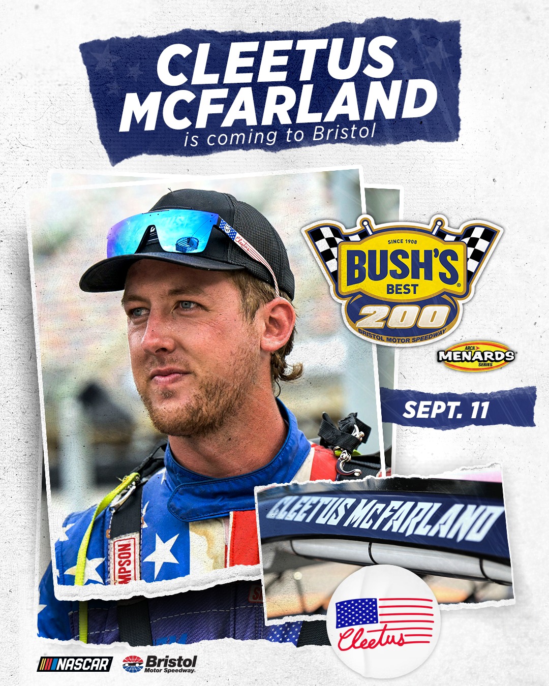 Bristol - Cleetus McFarland hits the track at Bristol Sept. 11 for the ...