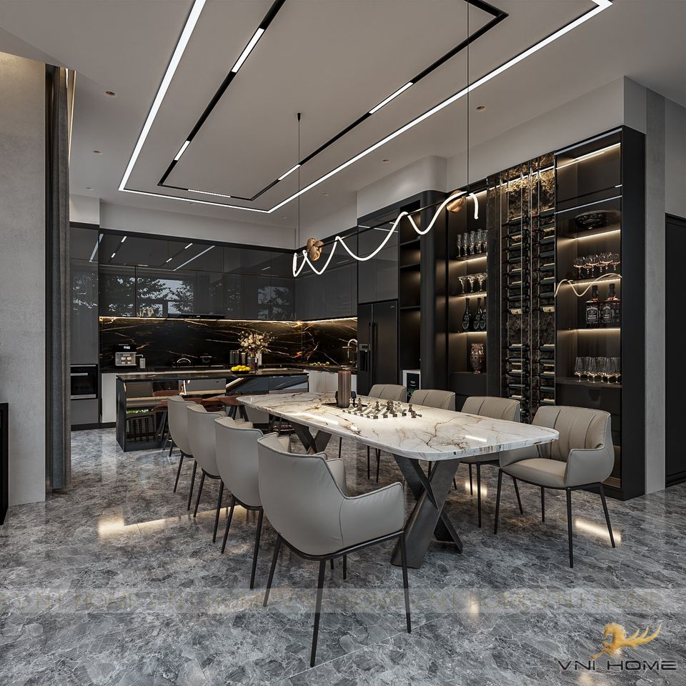 Tủ Bếp Cánh Kính Inox Max Eu Đà Nẵng- Phú Gia Luxury