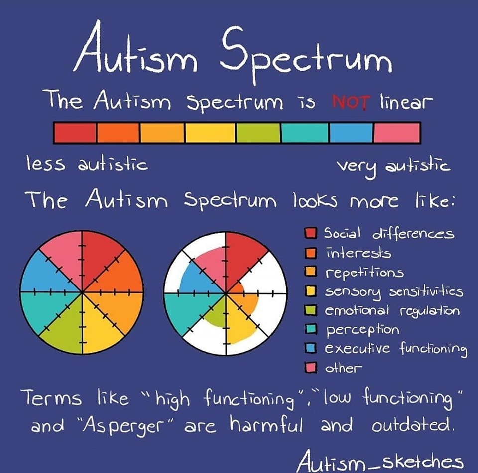 The Autism Spectrum is NOT linear. Image Credit:... - Delaware Division ...