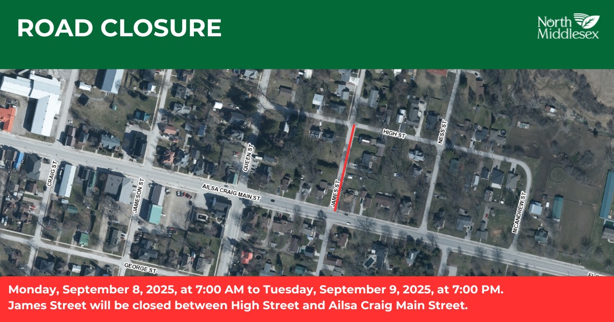 🚧 ROAD CLOSURE NOTICE –... - Municipality of North Middlesex | Facebook