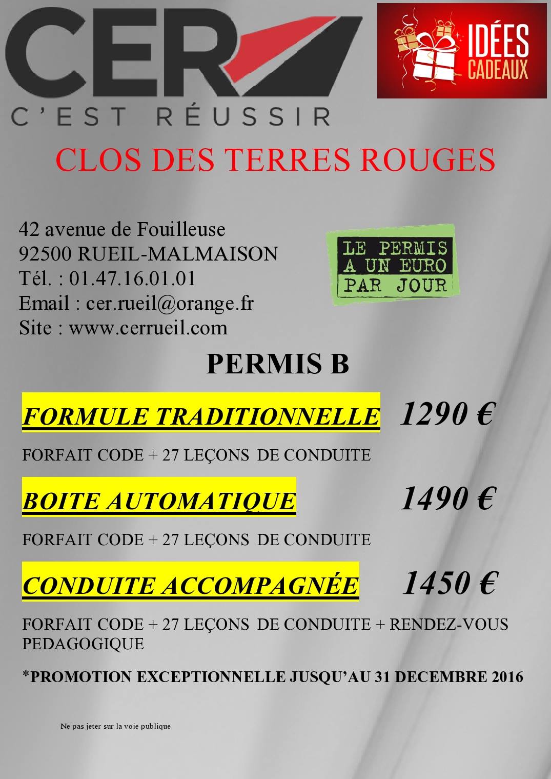 C.E.R. auto école du Clos des terres rouges | Rueil-Malmaison