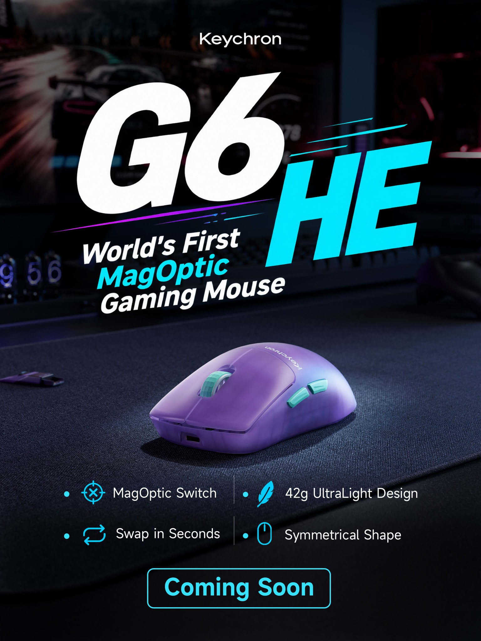 Keychron G6 HE — the world's first MagOptic gaming mouse is