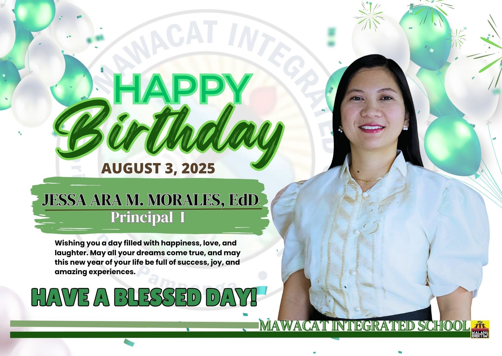 ‎🎉 Maligayang Kaarawan🎉 ‎... - Mawacat Integrated School | Facebook
