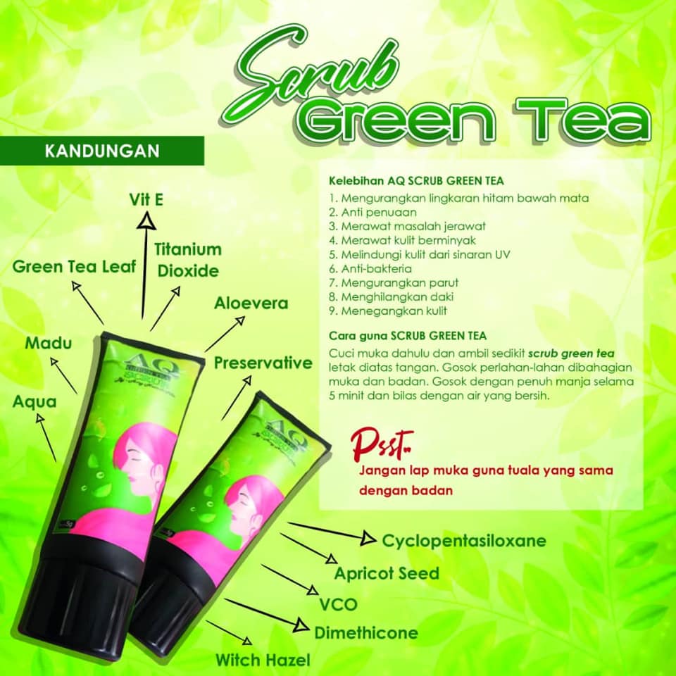 Aq Beauty Hq Kelebihan Scrub Green Tea N Kandingan Nya Facebook