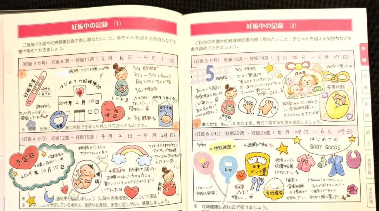 母子 手帳 書き方 かわいい