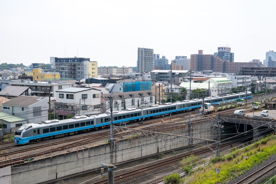 運転席へのご招待 E1系運転室 鉄道博物館本館と南館の間に 屋外展示