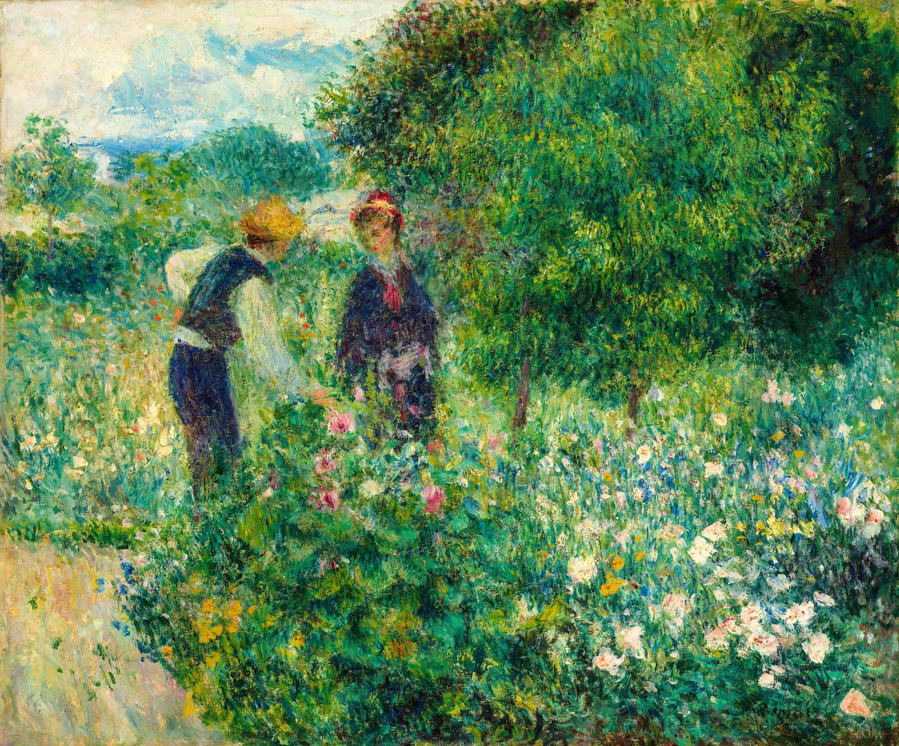 Pierre-Auguste Renoir, Woman Picking Flowers, 1872 #art #painting