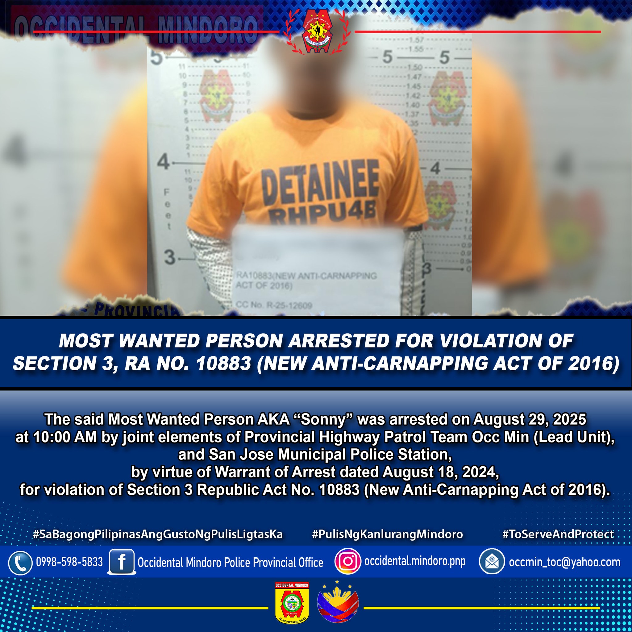 Occidental - 𝐌𝐎𝐒𝐓 𝐖𝐀𝐍𝐓𝐄𝐃 𝐏𝐄𝐑𝐒𝐎𝐍 𝐀𝐑𝐑𝐄𝐒𝐓𝐄𝐃 𝐅𝐎𝐑 𝐕𝐈𝐎𝐋𝐀𝐓𝐈𝐎𝐍 𝐎𝐅 𝐒𝐄𝐂𝐓𝐈𝐎𝐍 𝟑, 𝐑𝐀 ...