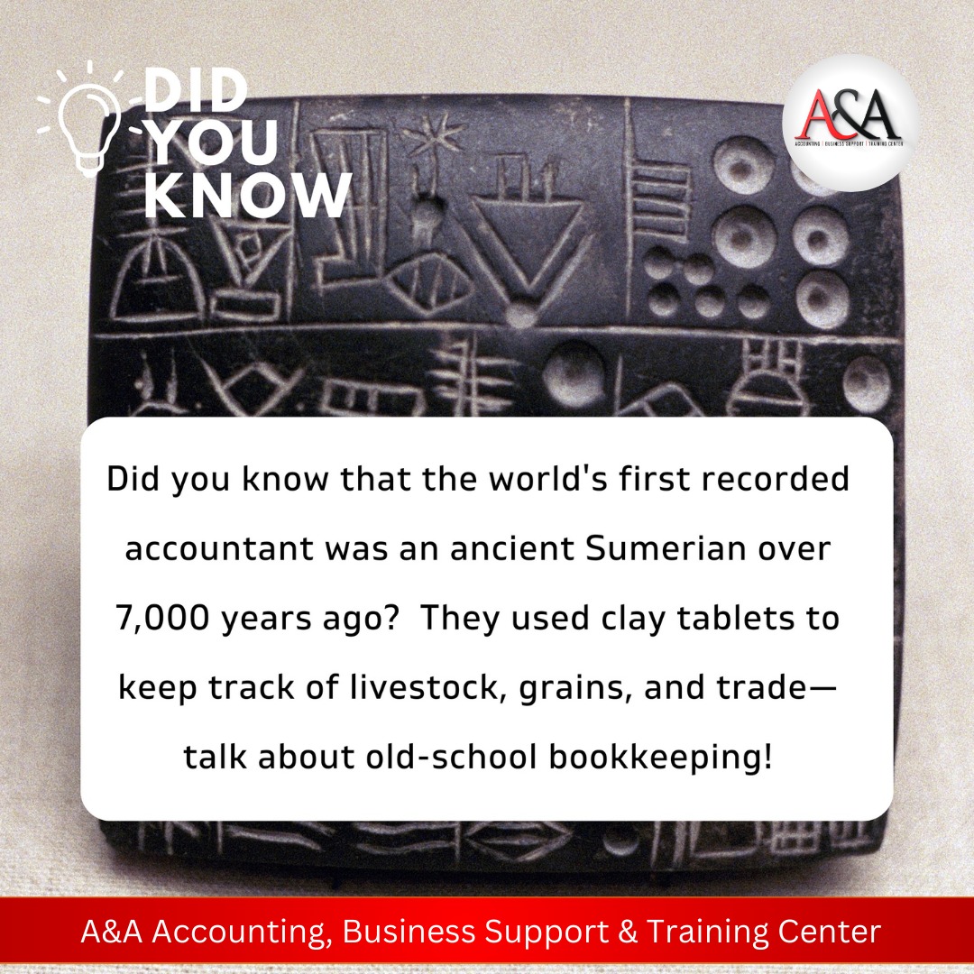 A & - 📢 Did You Know? 🏺📖 The world's first recorded accountant was an ...