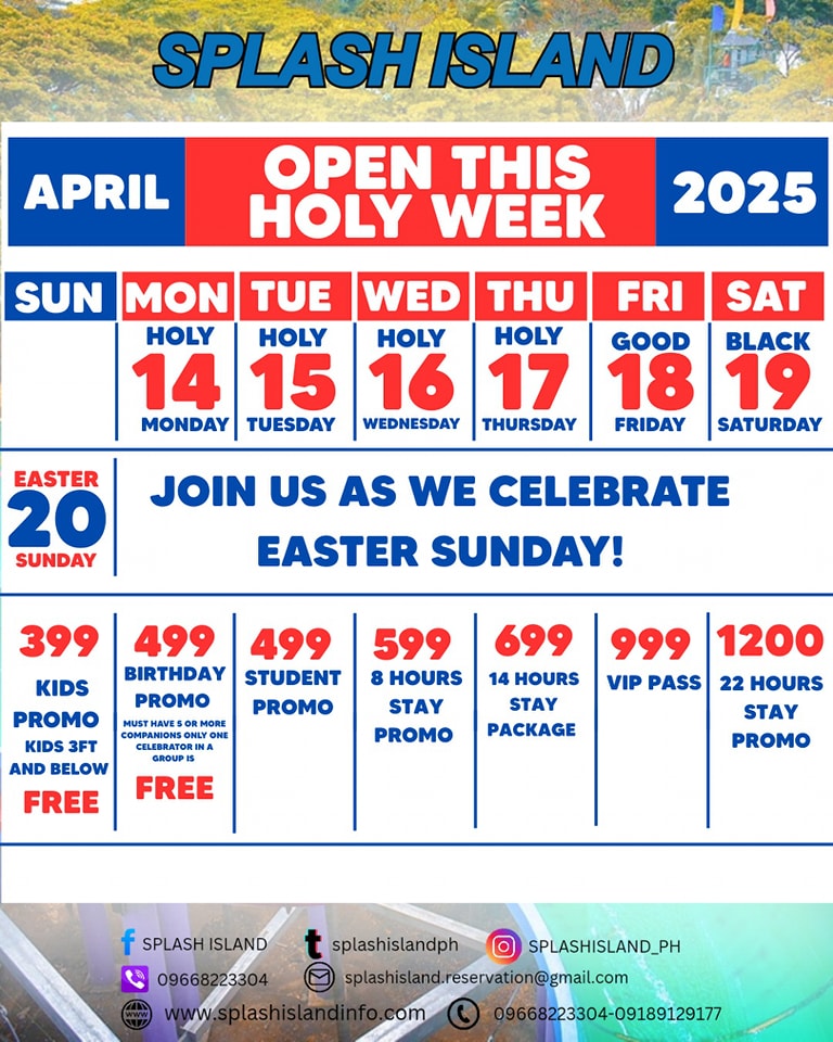 SPLASH - We are now Open Daily! note: kids 3ft below are FREE Viber ...
